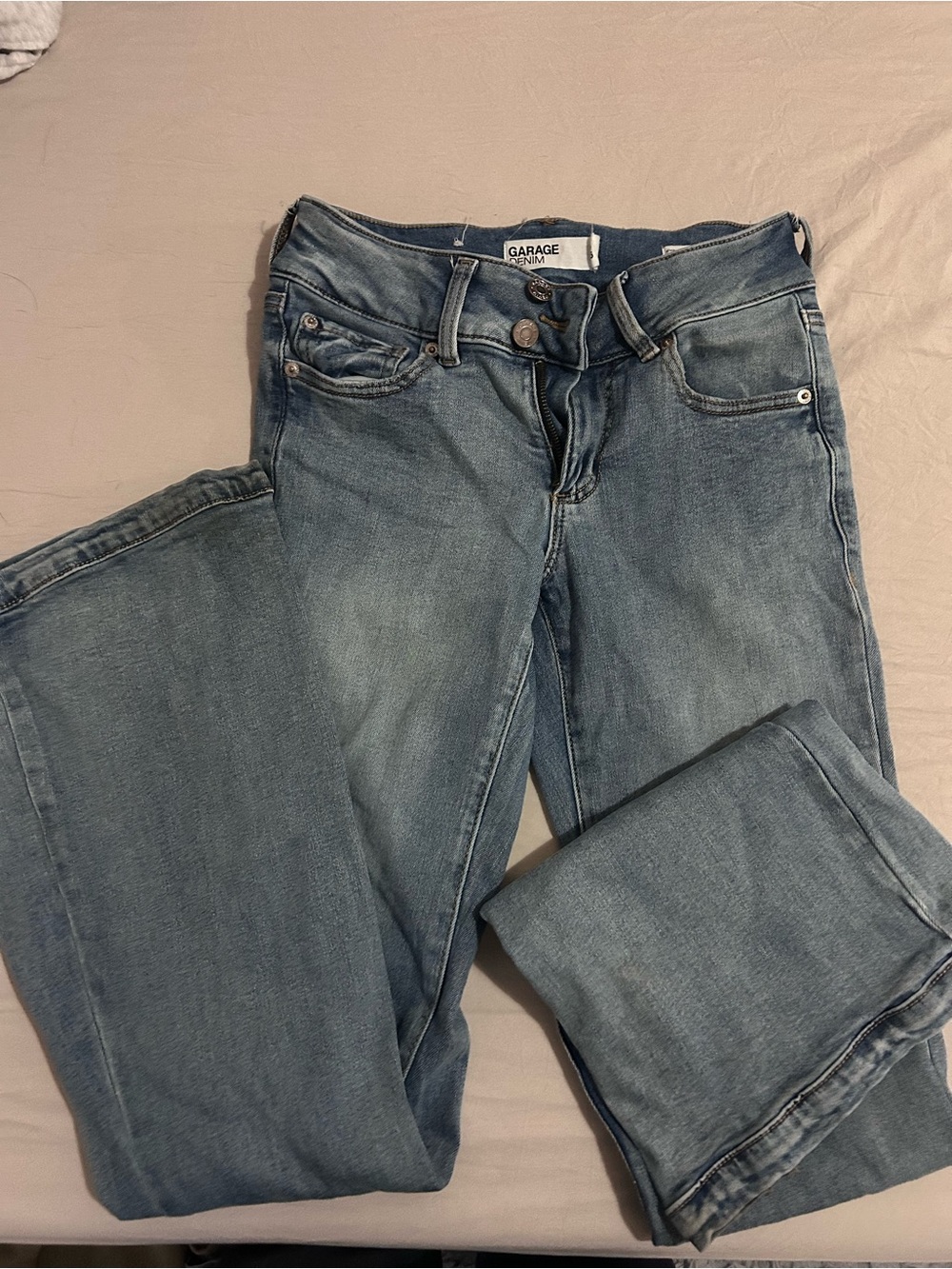 Garage Women's Boot Cut Jeans in Light Blue Wash